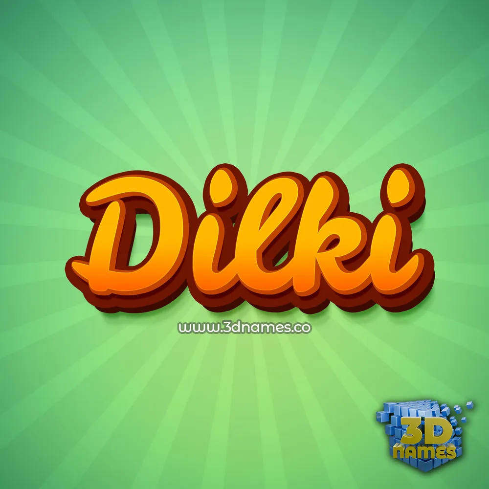 dilki in Green Rays style - 3D name wallpaper