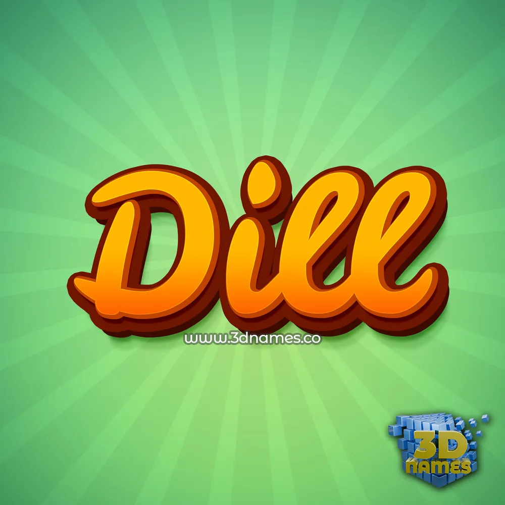 dill in Green Rays style - 3D name wallpaper