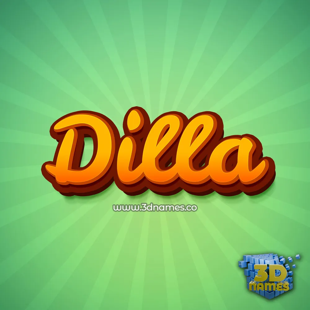 dilla in Green Rays style - 3D name wallpaper