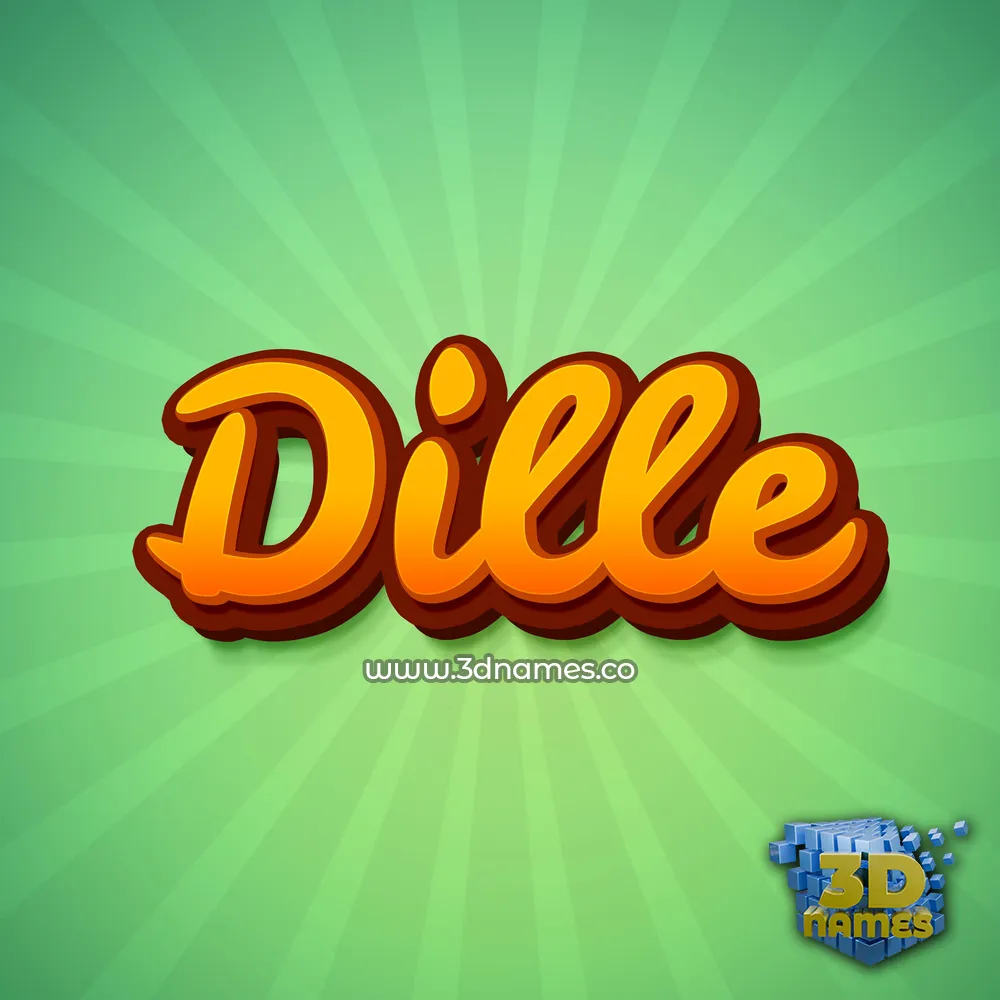 dille in Green Rays style - 3D name wallpaper