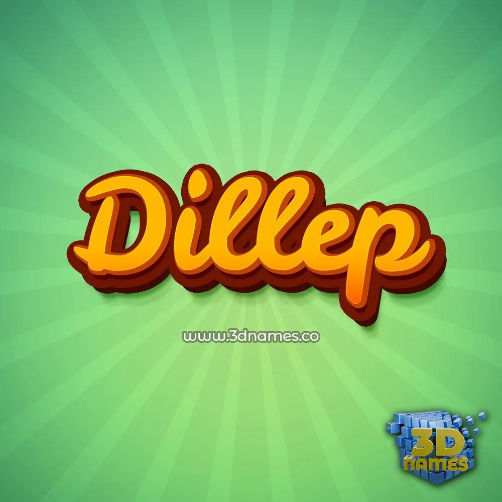 dillep in Green Rays style - 3D name wallpaper