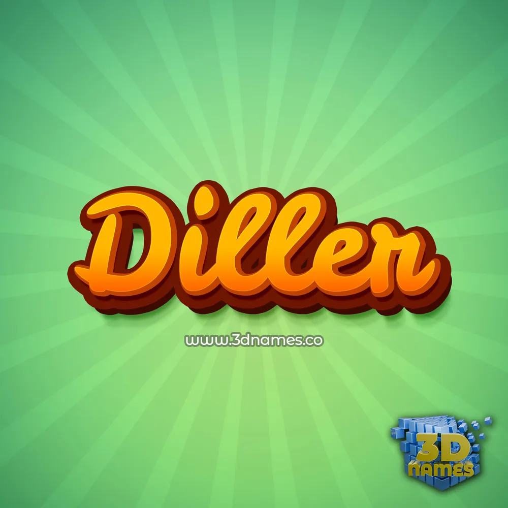 diller in Green Rays style - 3D name wallpaper