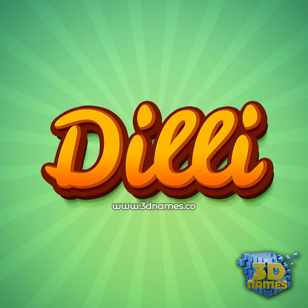 dilli in Green Rays style - 3D name wallpaper