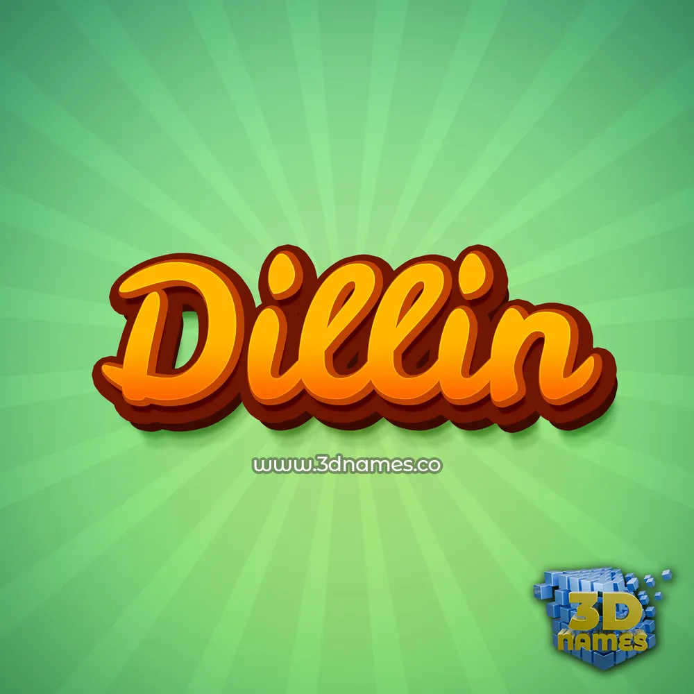 dillin in Green Rays style - 3D name wallpaper