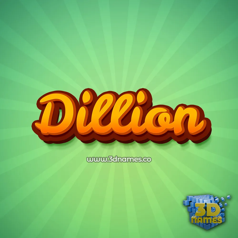 dillion in Green Rays style - 3D name wallpaper