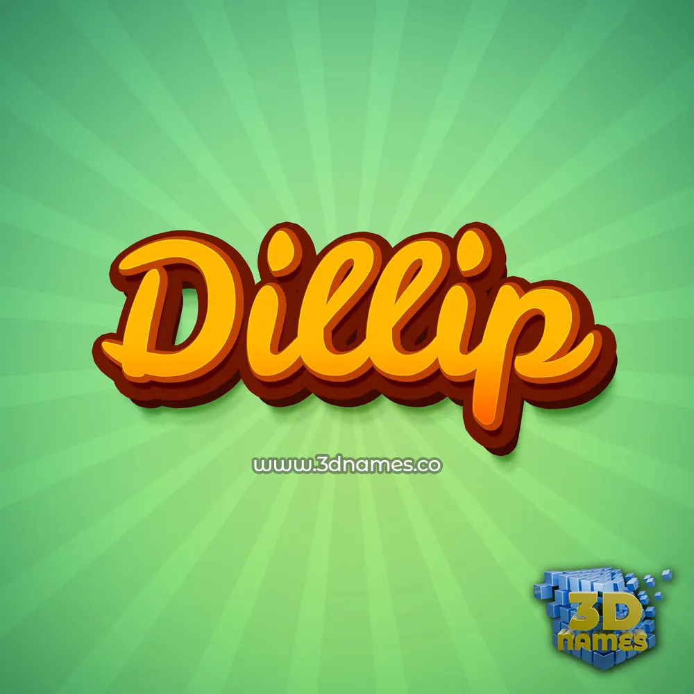 dillip in Green Rays style - 3D name wallpaper