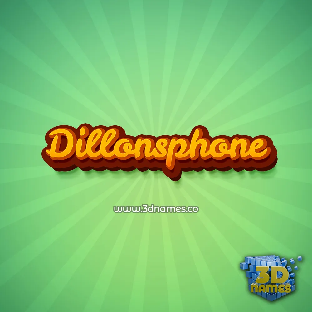 dillonsphone in Green Rays style - 3D name wallpaper