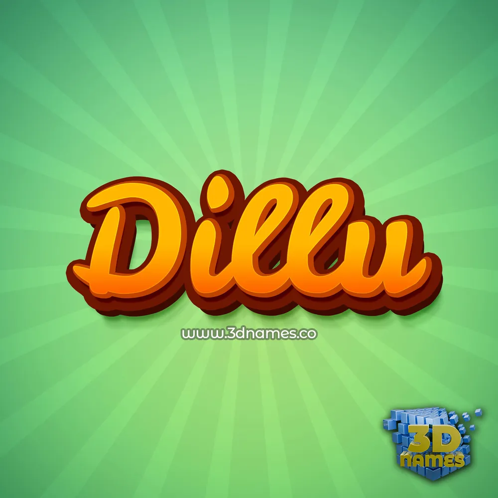 dillu in Green Rays style - 3D name wallpaper