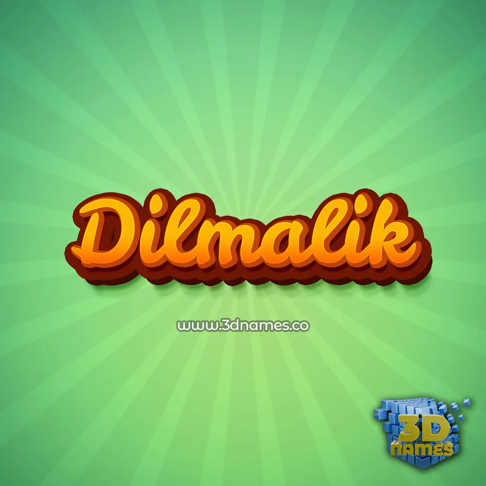 dilmalik in Green Rays style - 3D name wallpaper