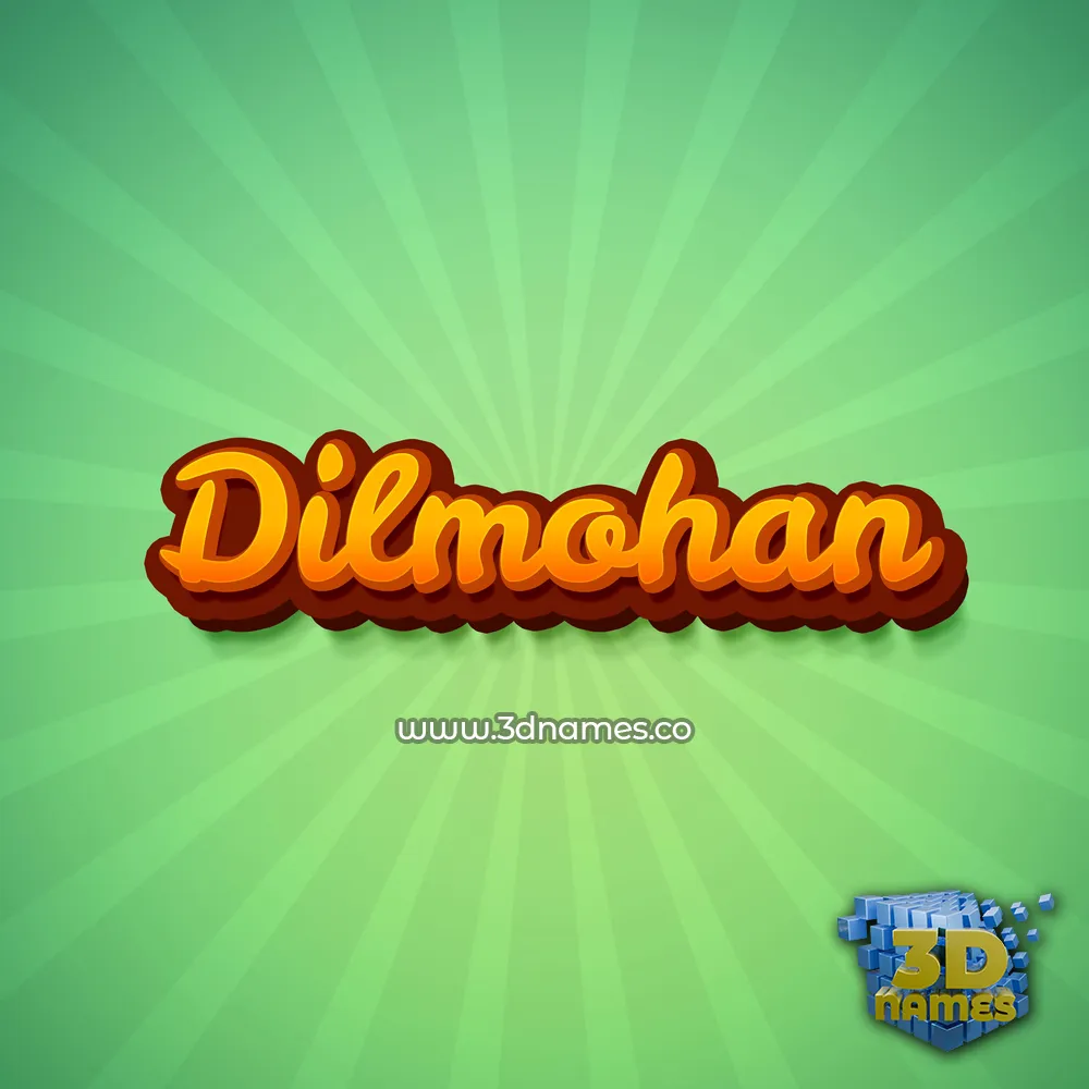 dilmohan in Green Rays style - 3D name wallpaper