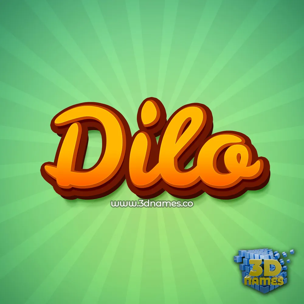 dilo in Green Rays style - 3D name wallpaper