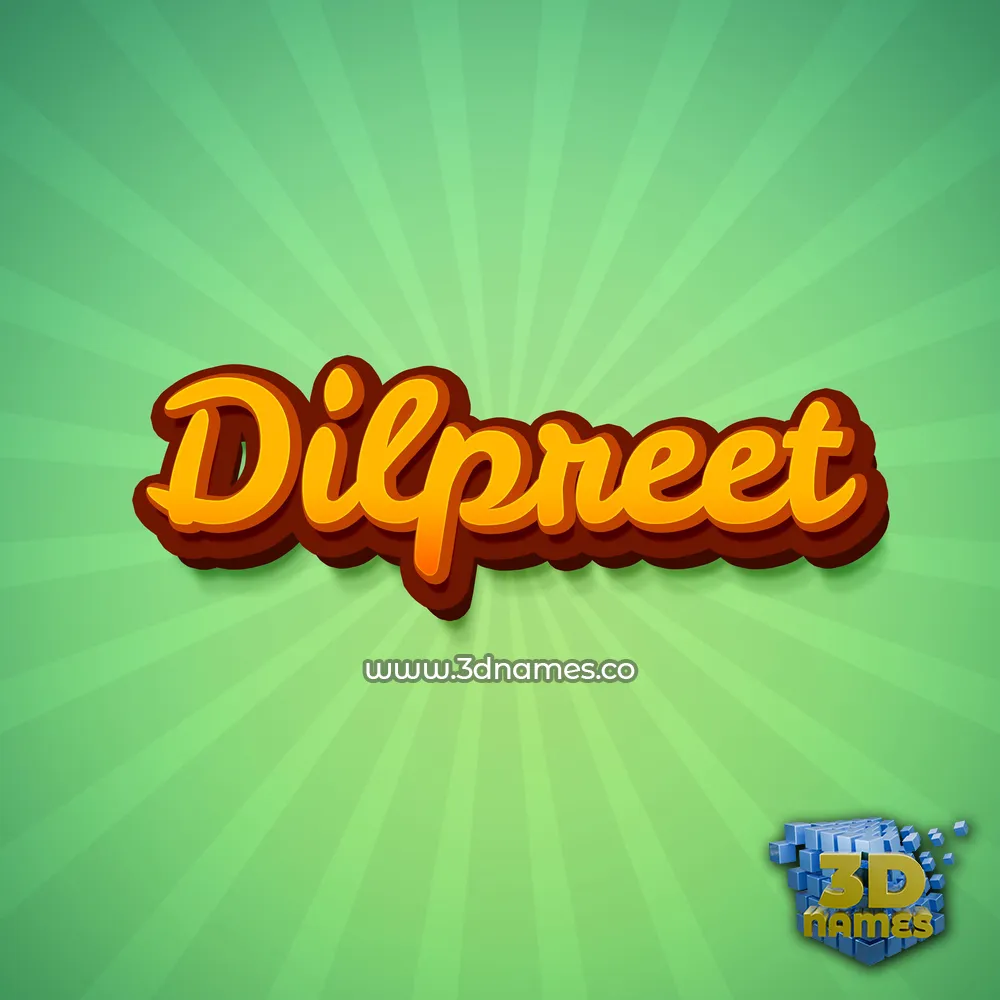 dilpreet in Green Rays style - 3D name wallpaper