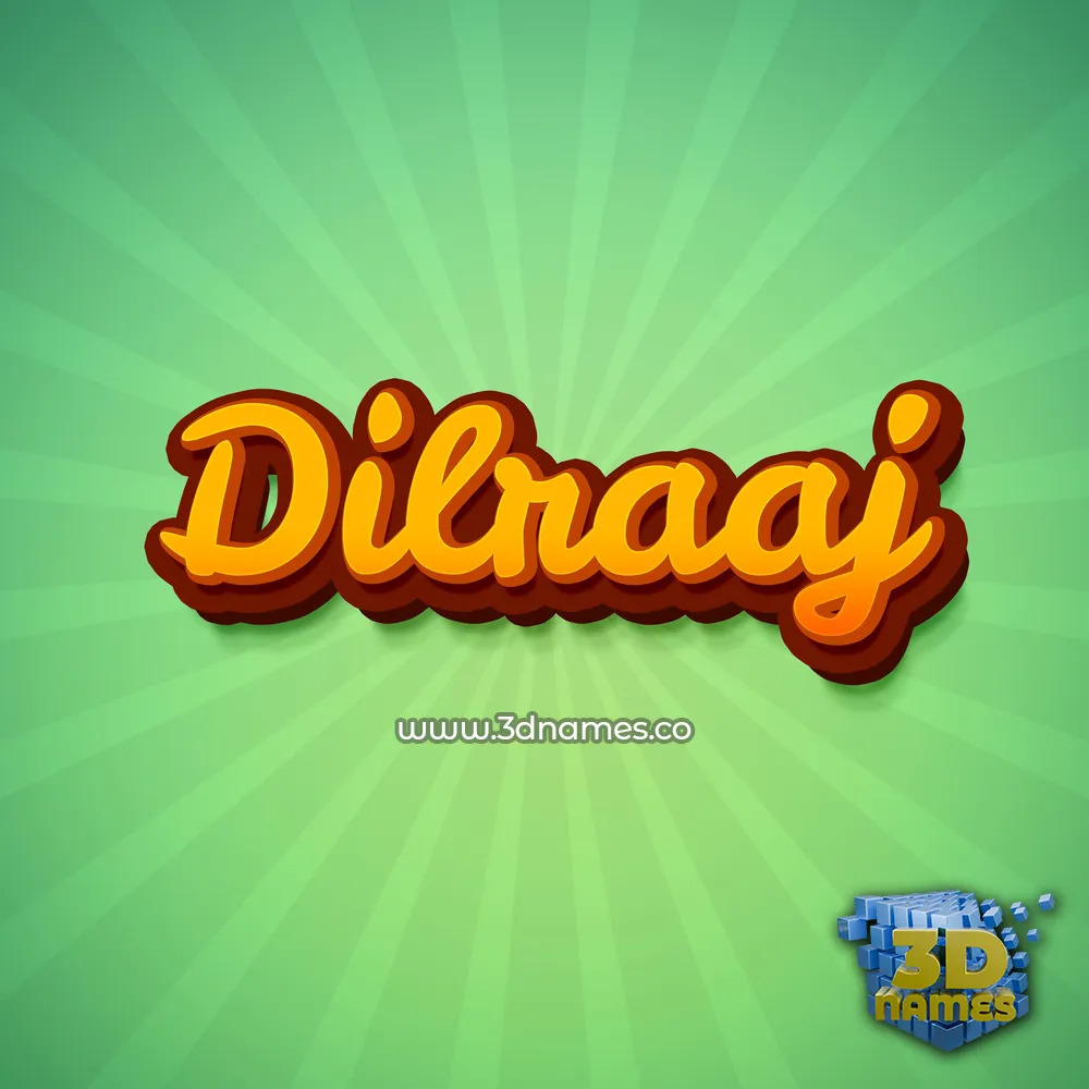dilraaj in Green Rays style - 3D name wallpaper