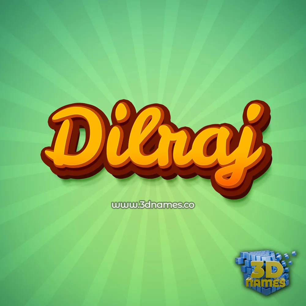 dilraj in Green Rays style - 3D name wallpaper