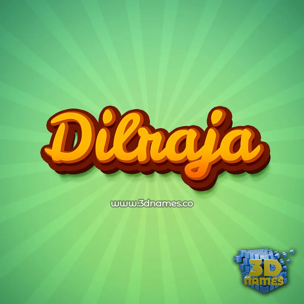 dilraja in Green Rays style - 3D name wallpaper