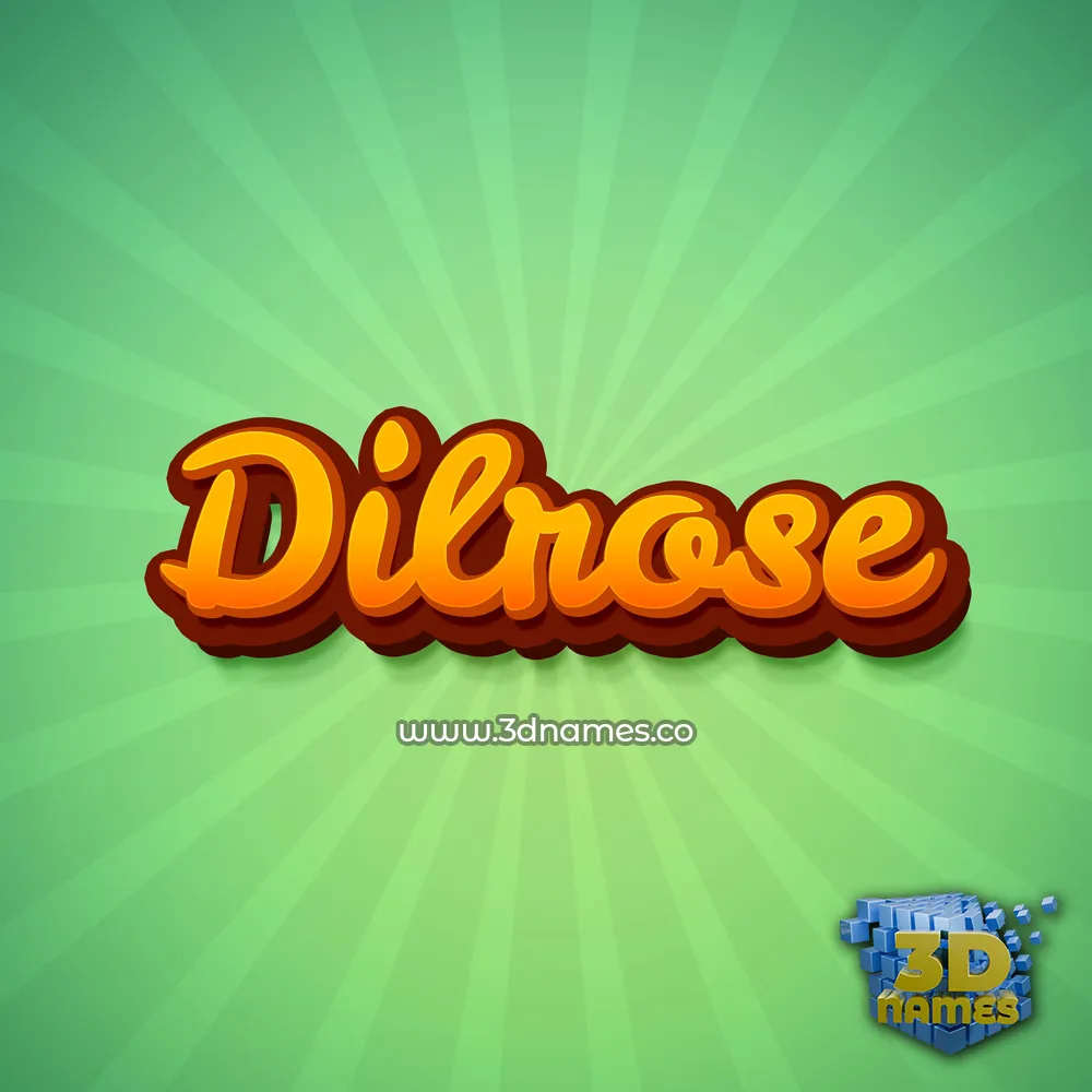 dilrose in Green Rays style - 3D name wallpaper