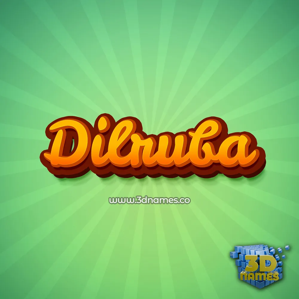 dilruba in Green Rays style - 3D name wallpaper