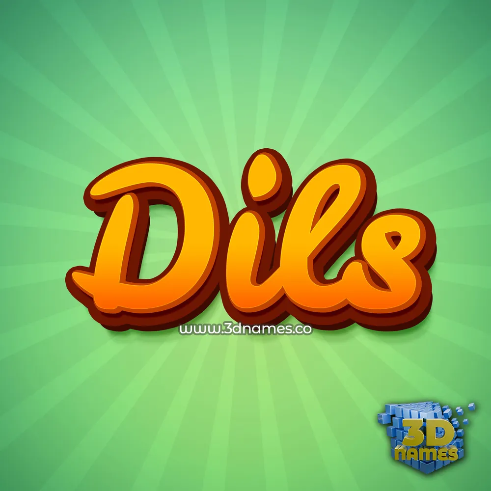 dils in Green Rays style - 3D name wallpaper