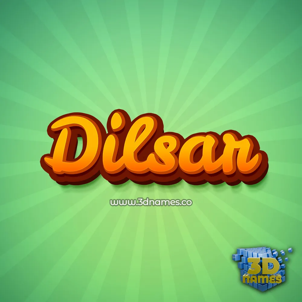 dilsar in Green Rays style - 3D name wallpaper