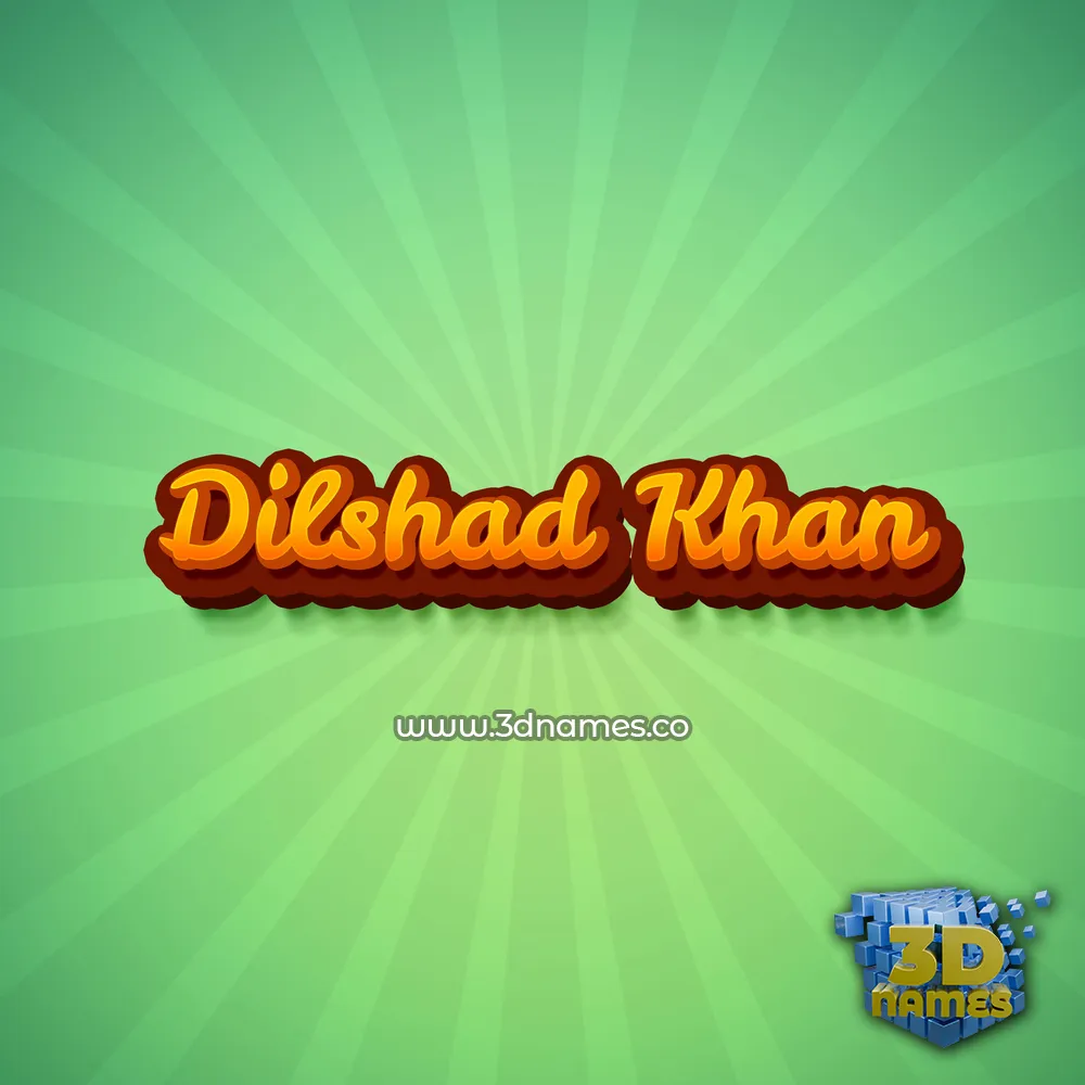dilshad khan in Green Rays style - 3D name wallpaper
