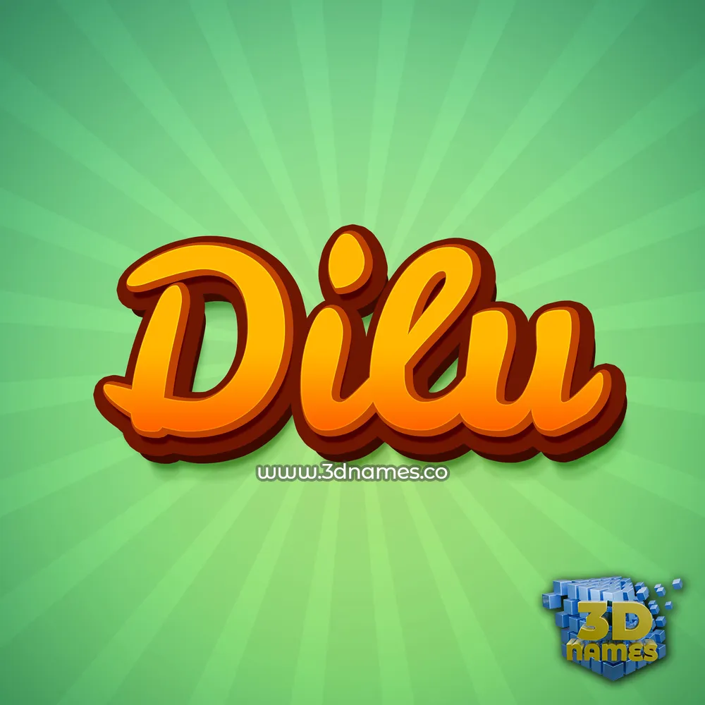 dilu in Green Rays style - 3D name wallpaper