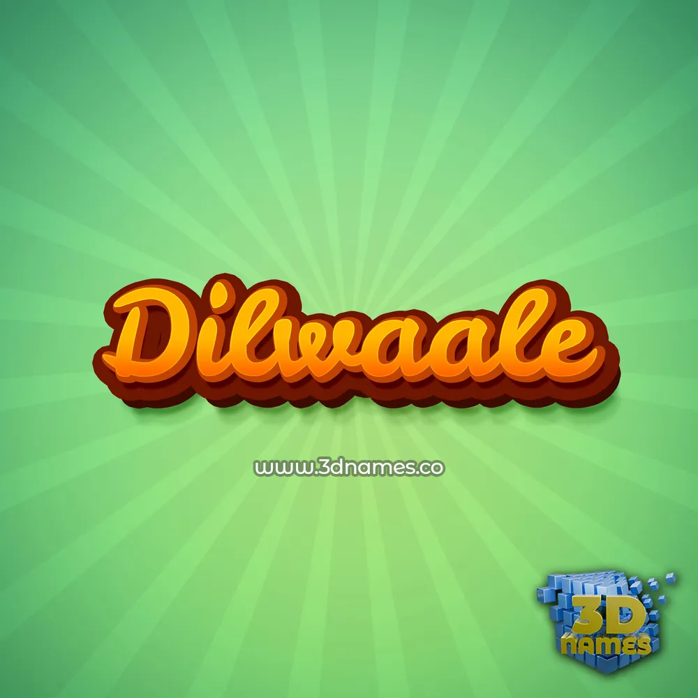 dilwaale in Green Rays style - 3D name wallpaper