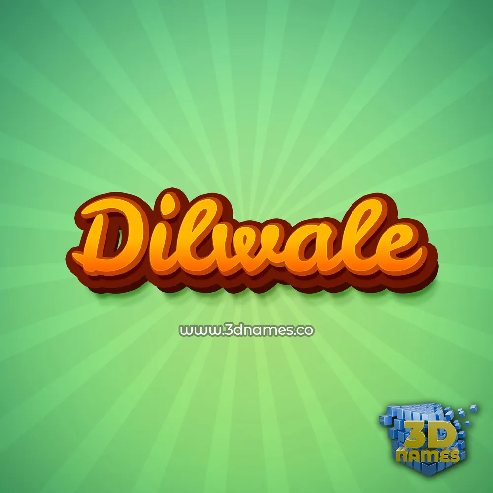dilwale in Green Rays style - 3D name wallpaper