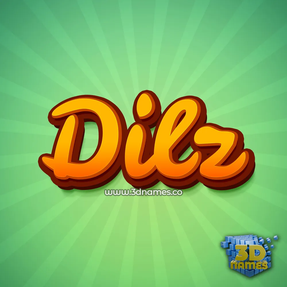dilz in Green Rays style - 3D name wallpaper
