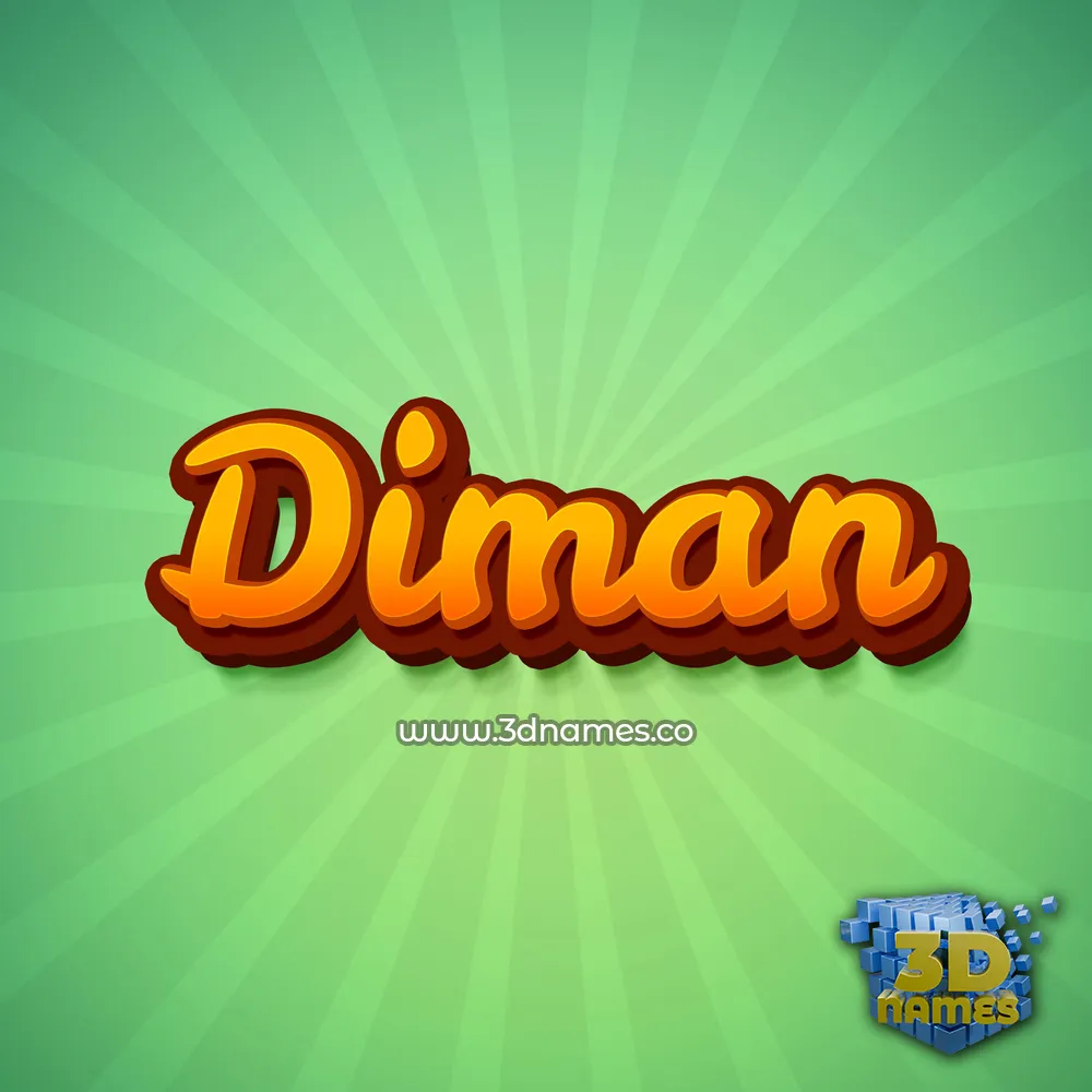 diman in Green Rays style - 3D name wallpaper