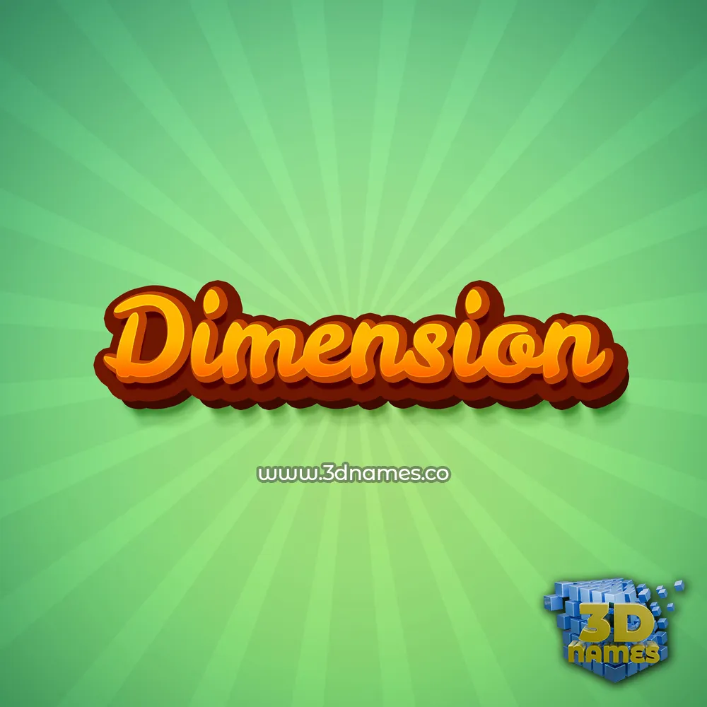dimension in Green Rays style - 3D name wallpaper