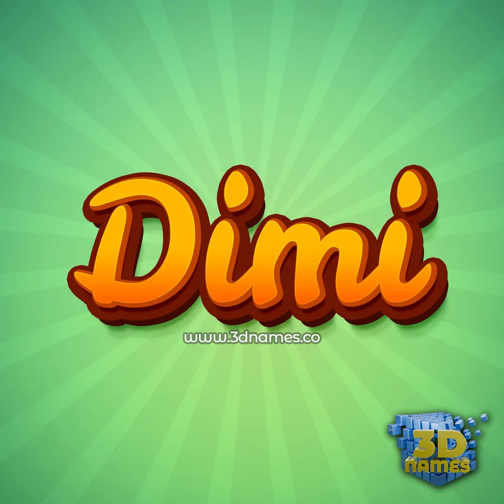 dimi in Green Rays style - 3D name wallpaper