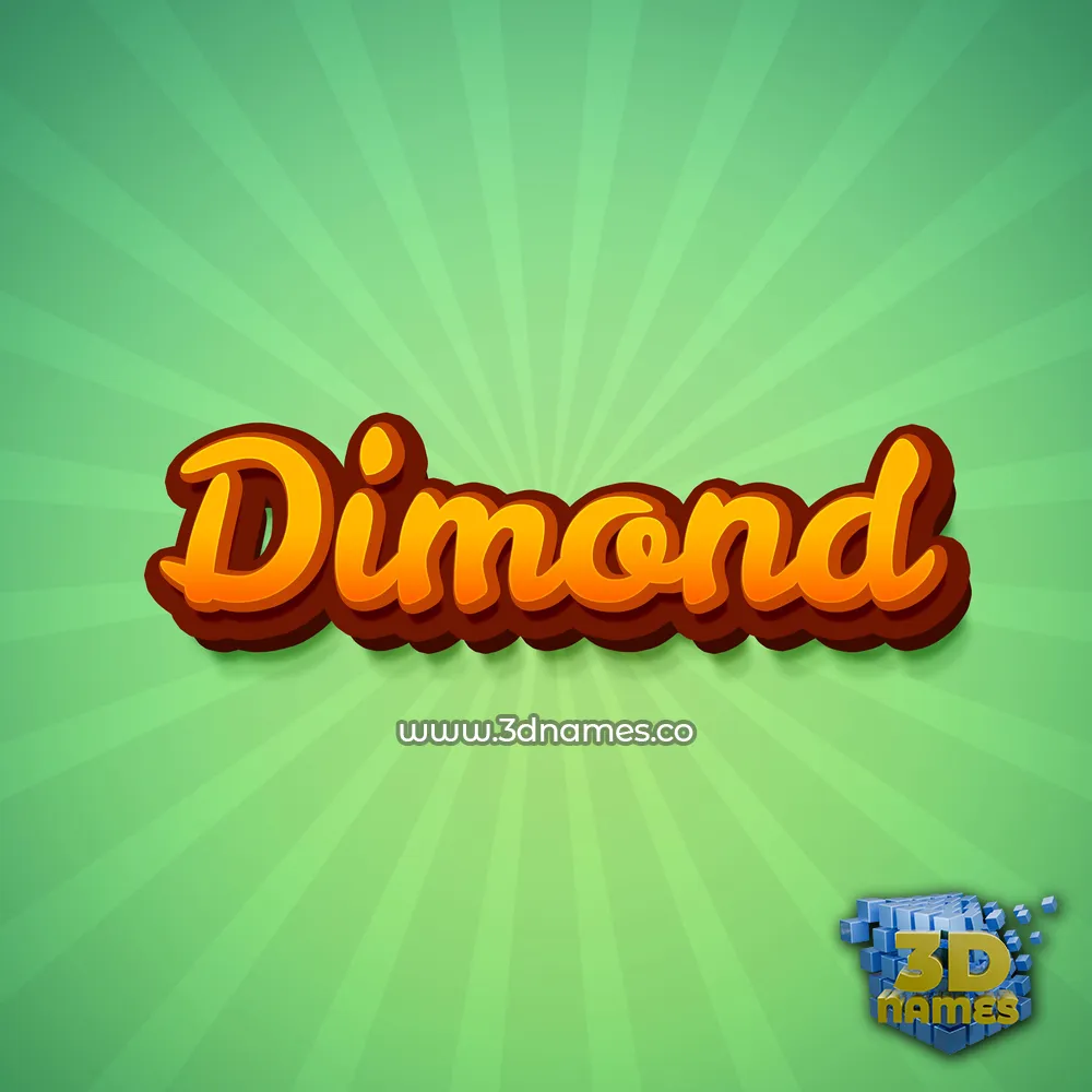 dimond in Green Rays style - 3D name wallpaper