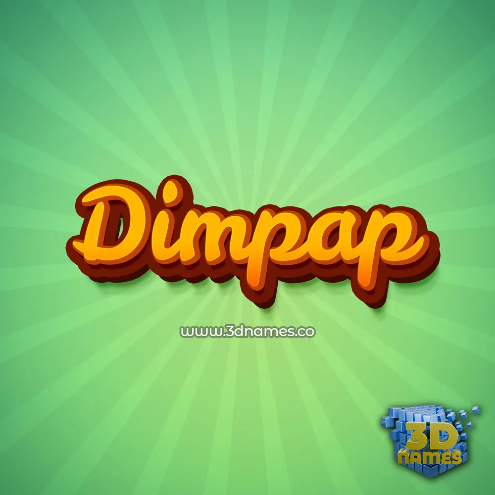 dimpap in Green Rays style - 3D name wallpaper
