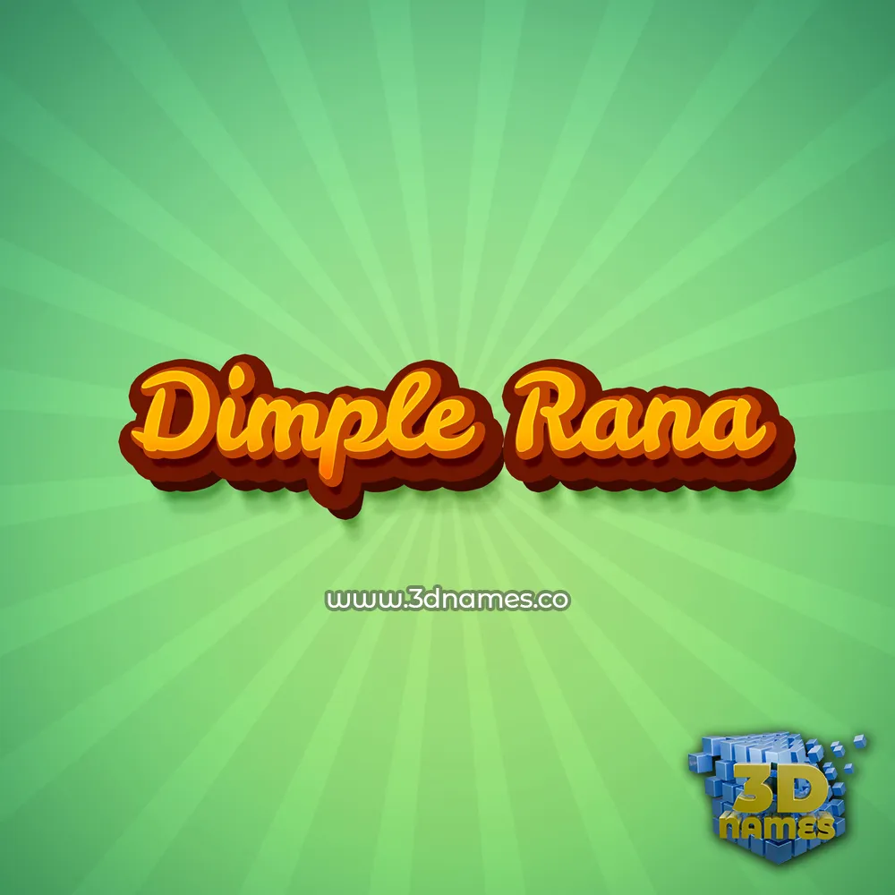 dimple rana in Green Rays style - 3D name wallpaper