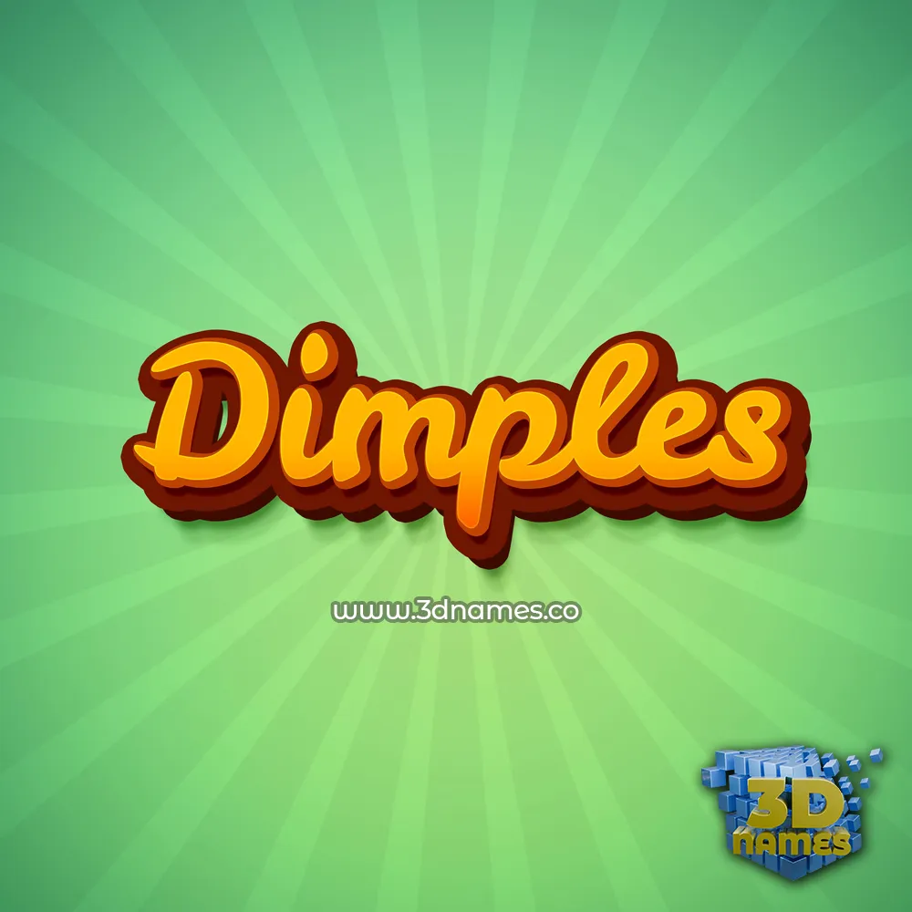 dimples in Green Rays style - 3D name wallpaper