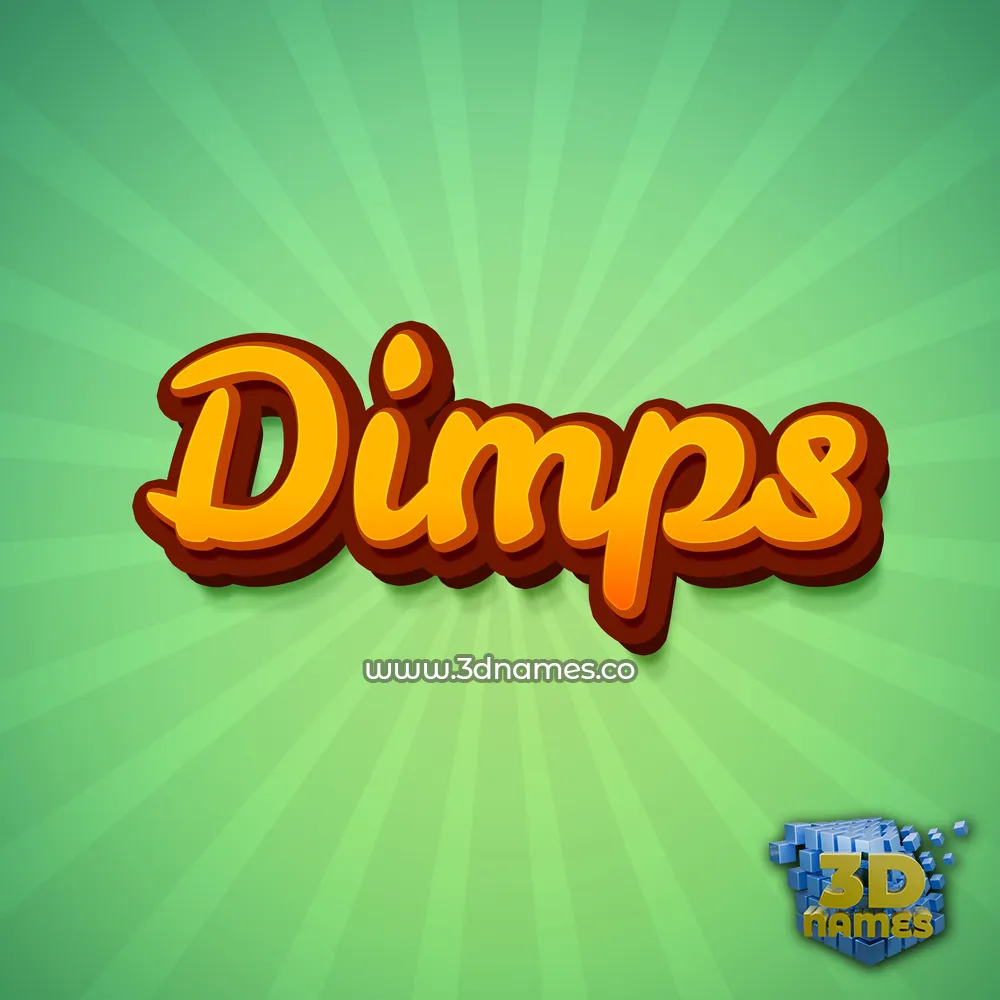 dimps in Green Rays style - 3D name wallpaper