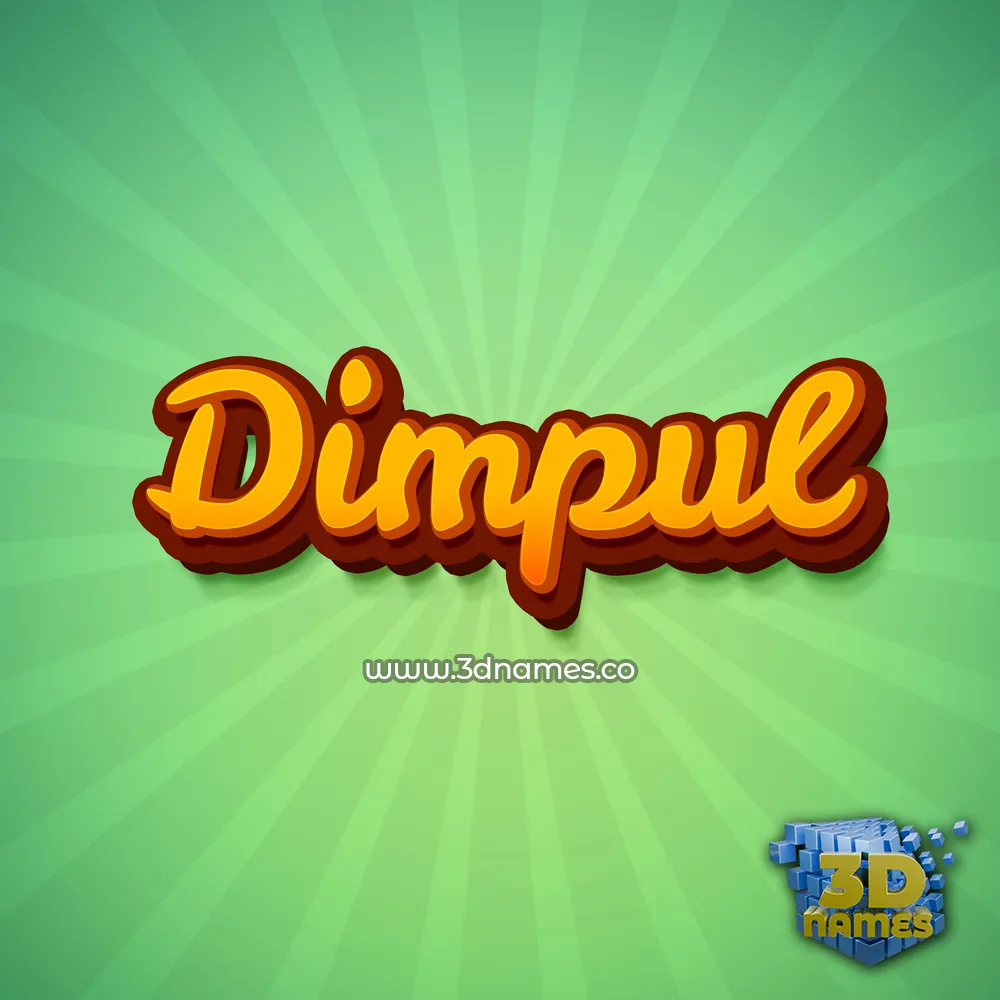 dimpul in Green Rays style - 3D name wallpaper