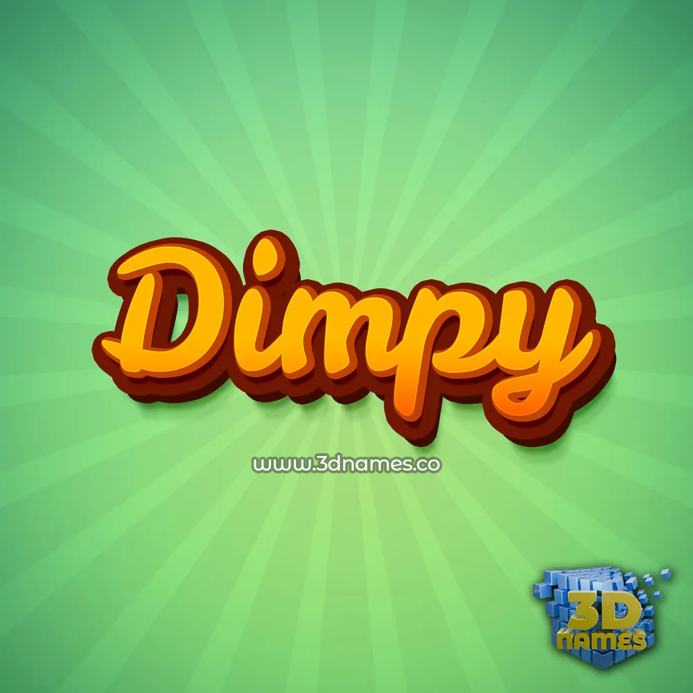 dimpy in Green Rays style - 3D name wallpaper