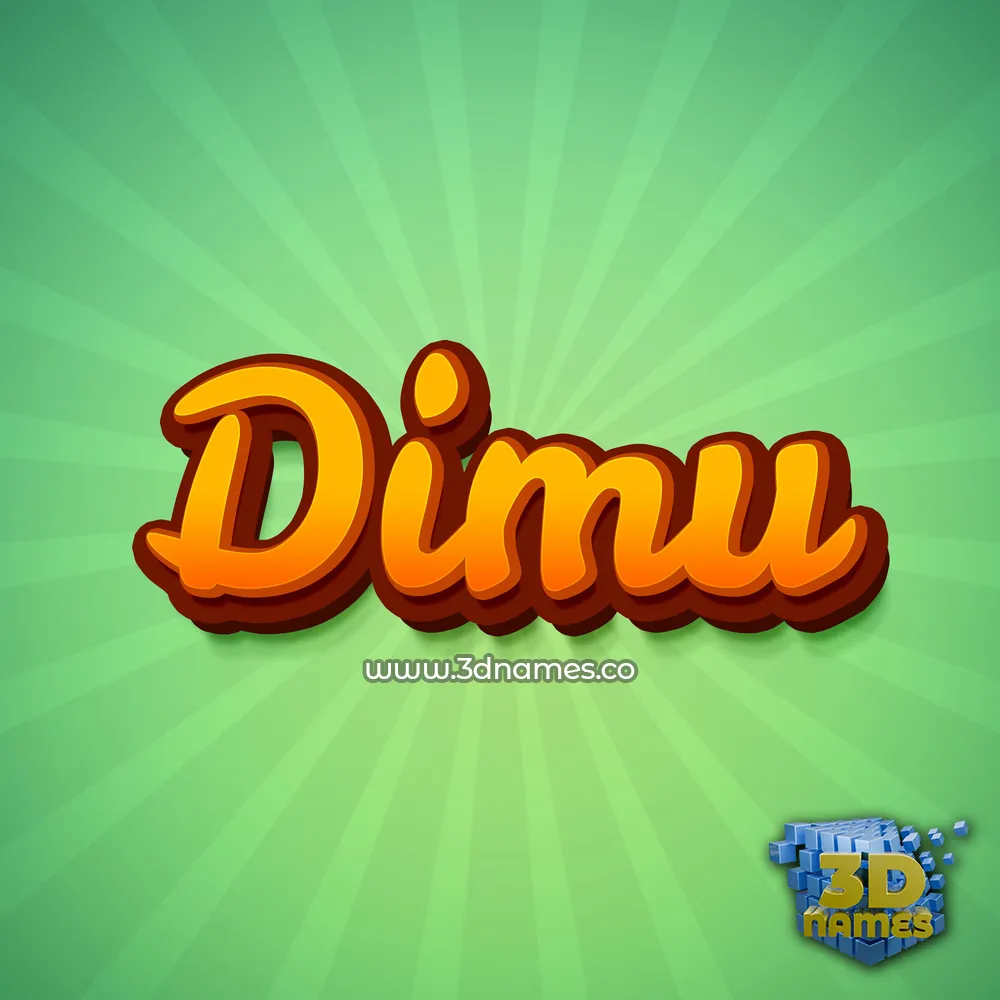 dimu in Green Rays style - 3D name wallpaper