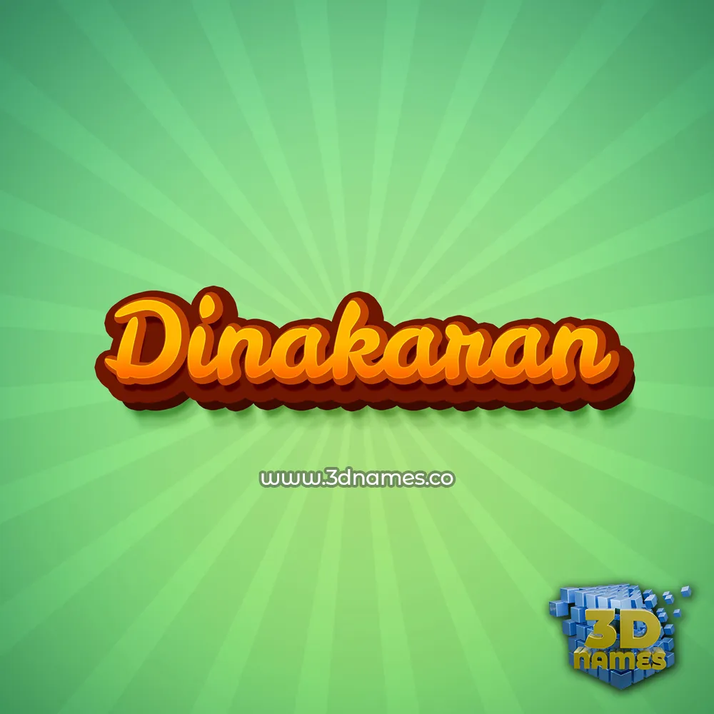 dinakaran in Green Rays style - 3D name wallpaper