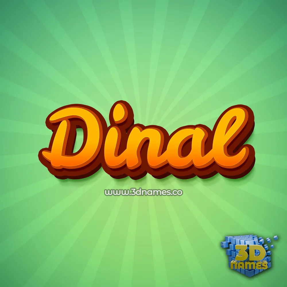 dinal in Green Rays style - 3D name wallpaper
