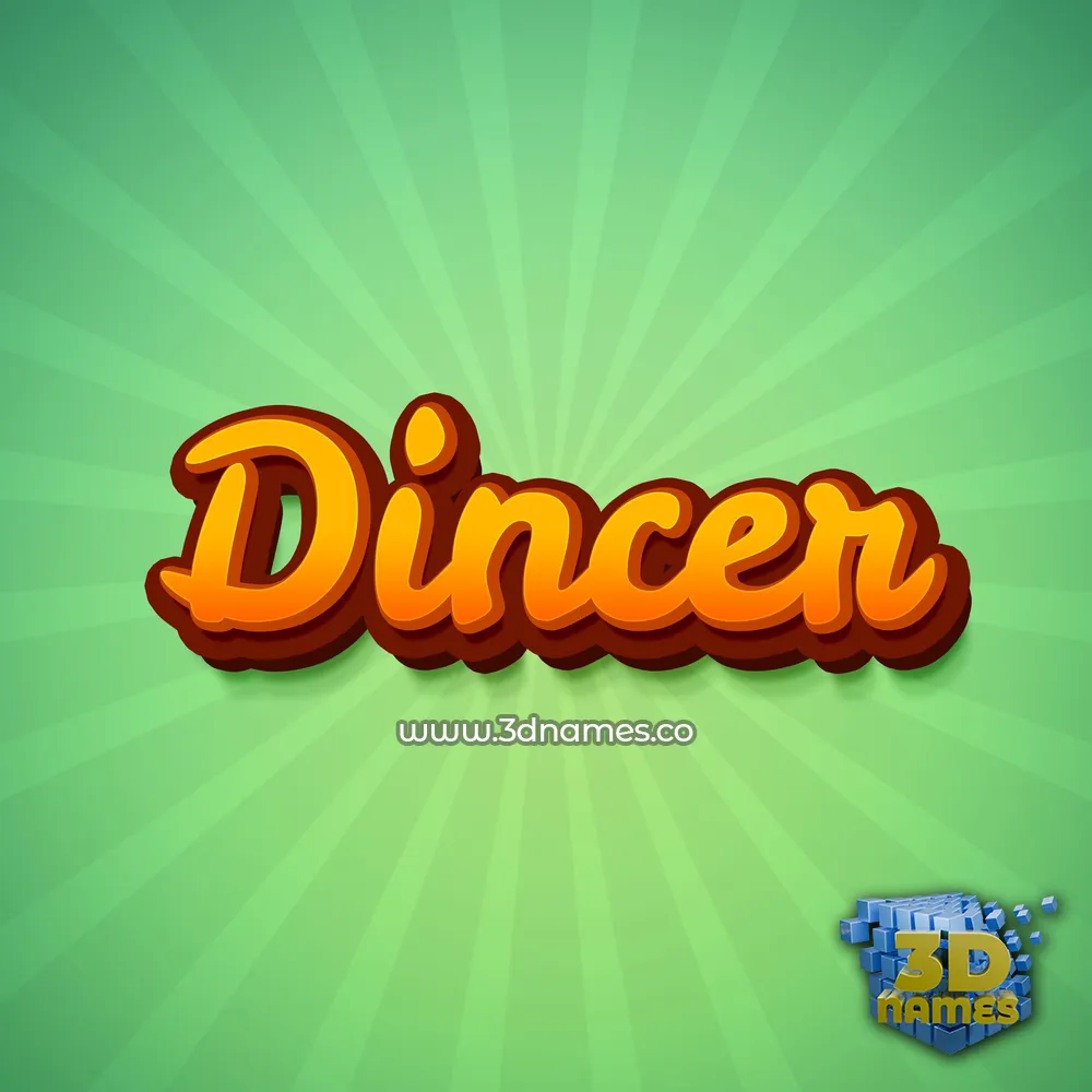 dincer in Green Rays style - 3D name wallpaper