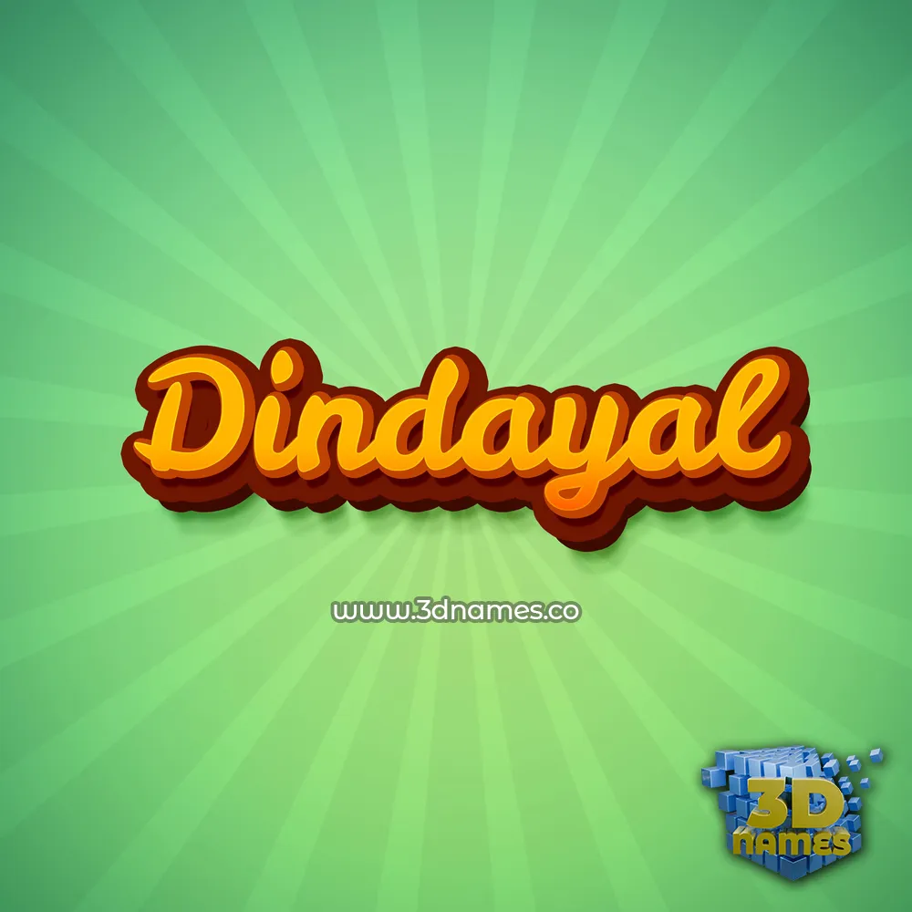 dindayal in Green Rays style - 3D name wallpaper