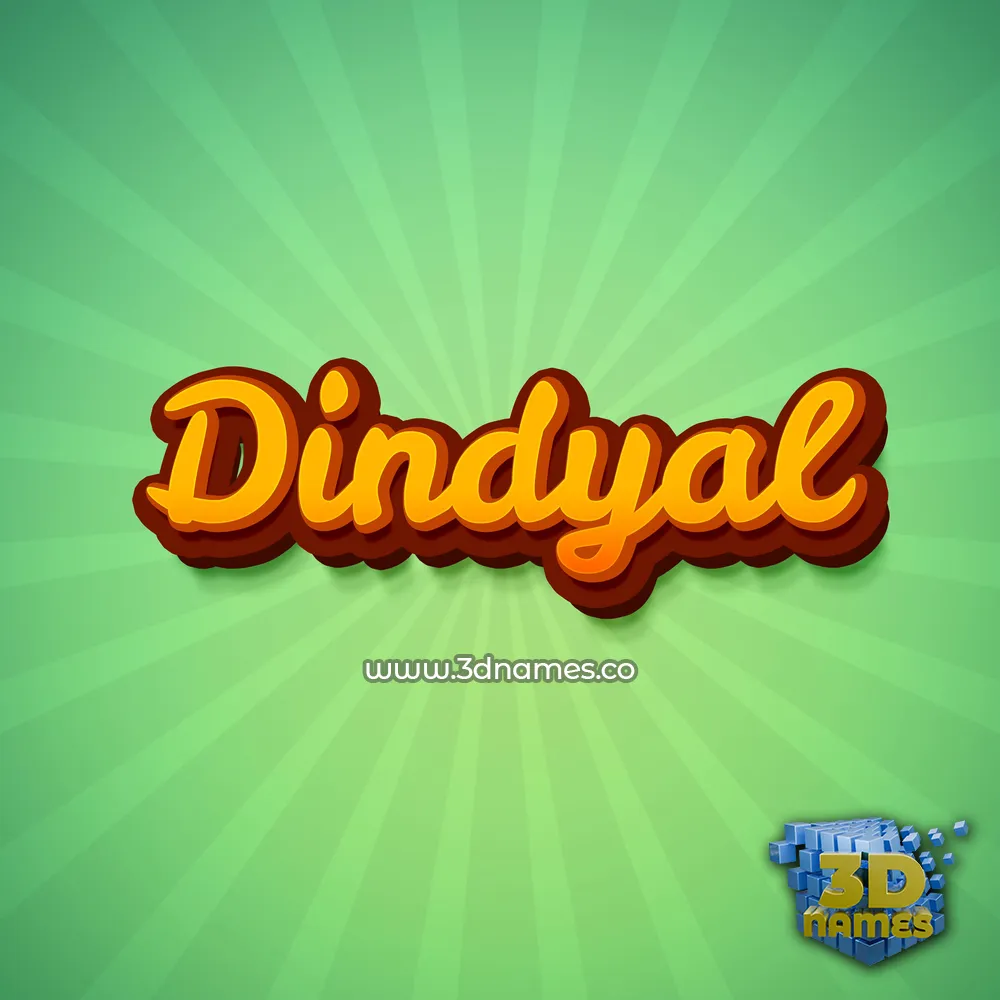 dindyal in Green Rays style - 3D name wallpaper
