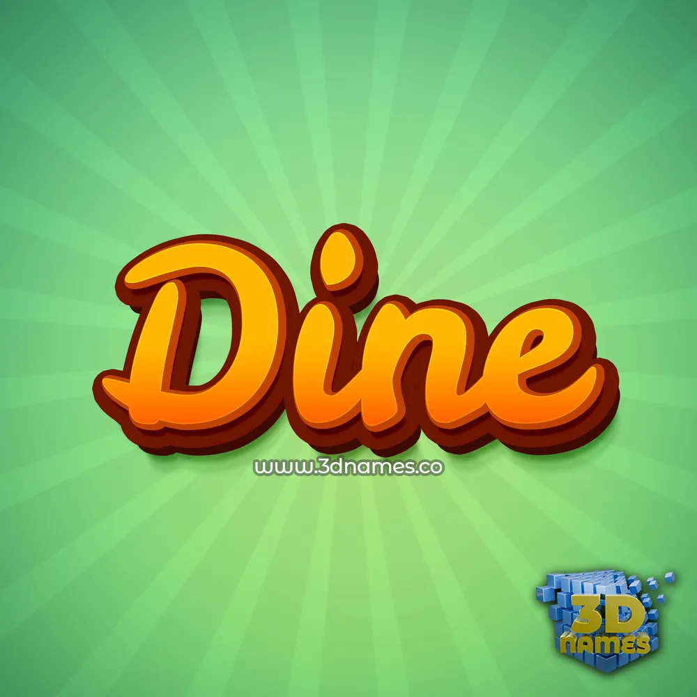 dine in Green Rays style - 3D name wallpaper