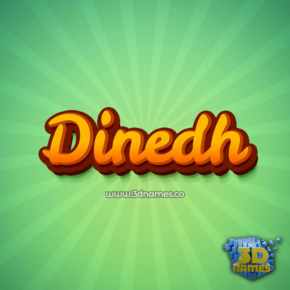 dinedh in Green Rays style - 3D name wallpaper