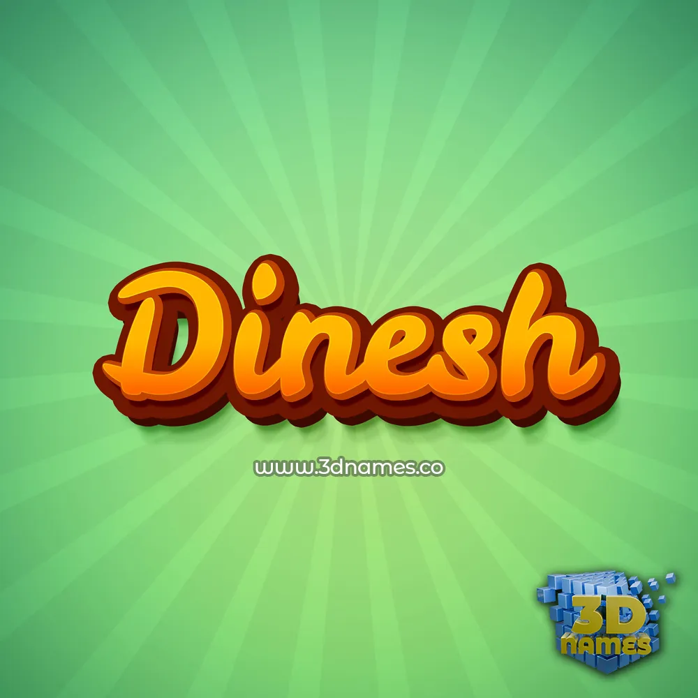 dinesh in Green Rays style - 3D name wallpaper