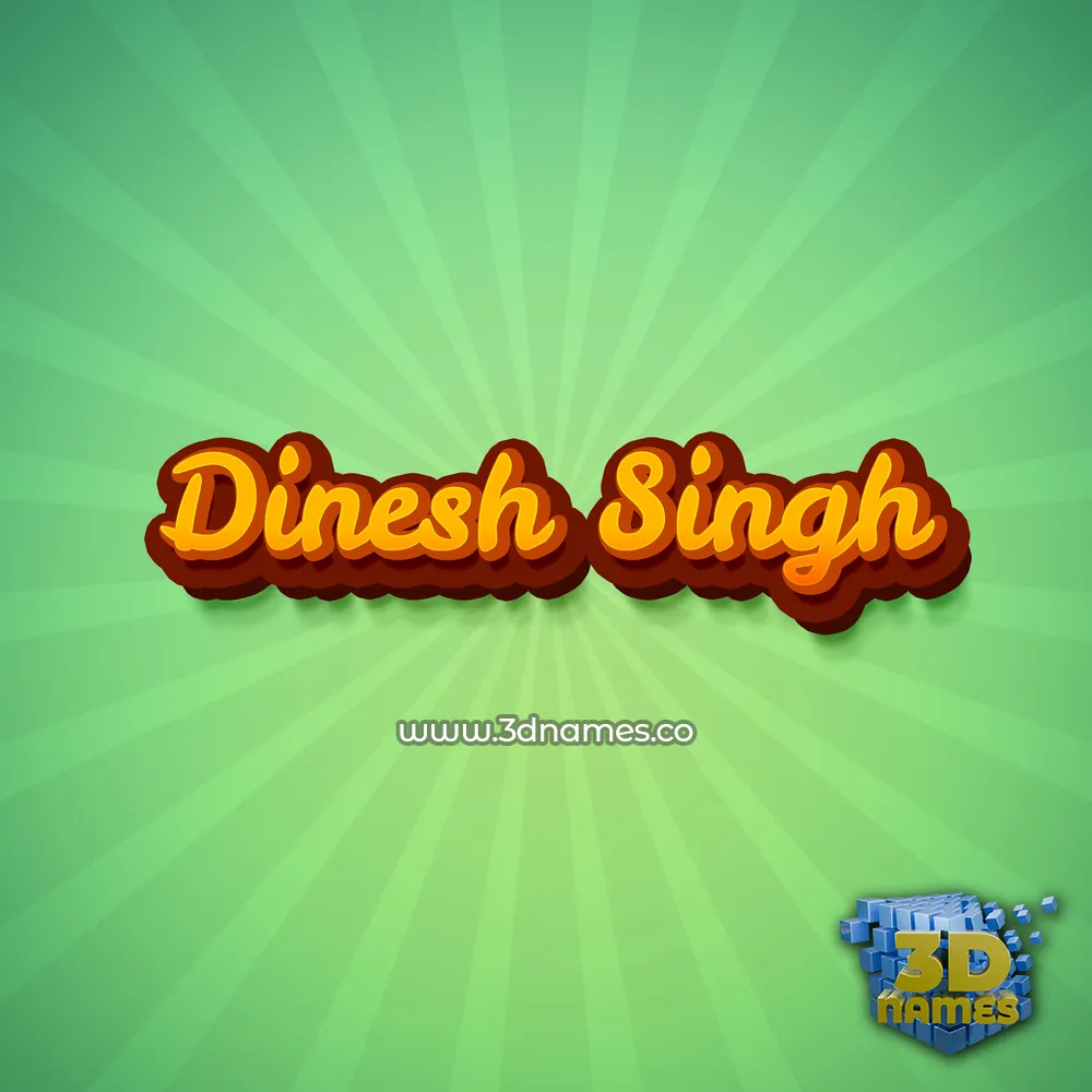 dinesh singh in Green Rays style - 3D name wallpaper