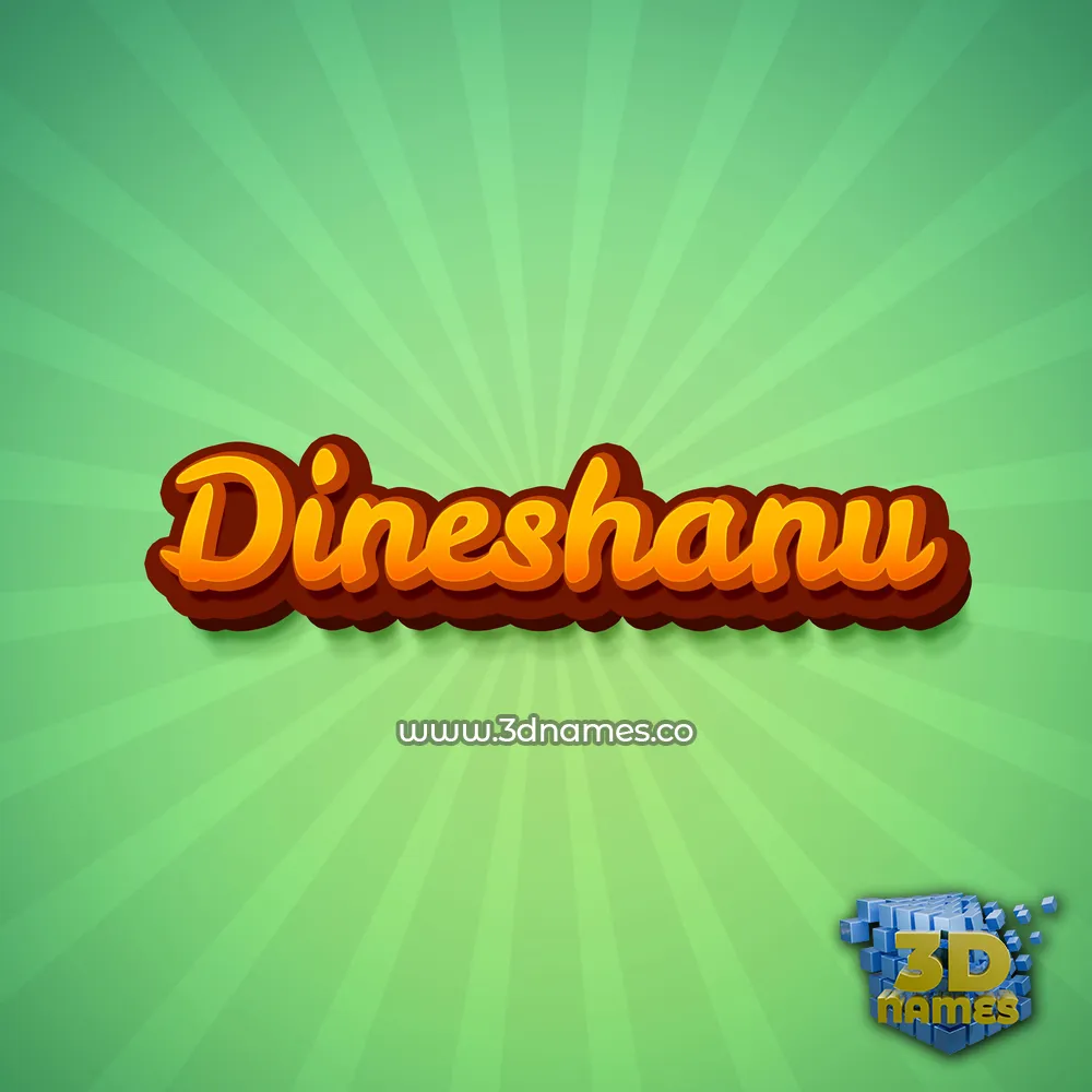 dineshanu in Green Rays style - 3D name wallpaper