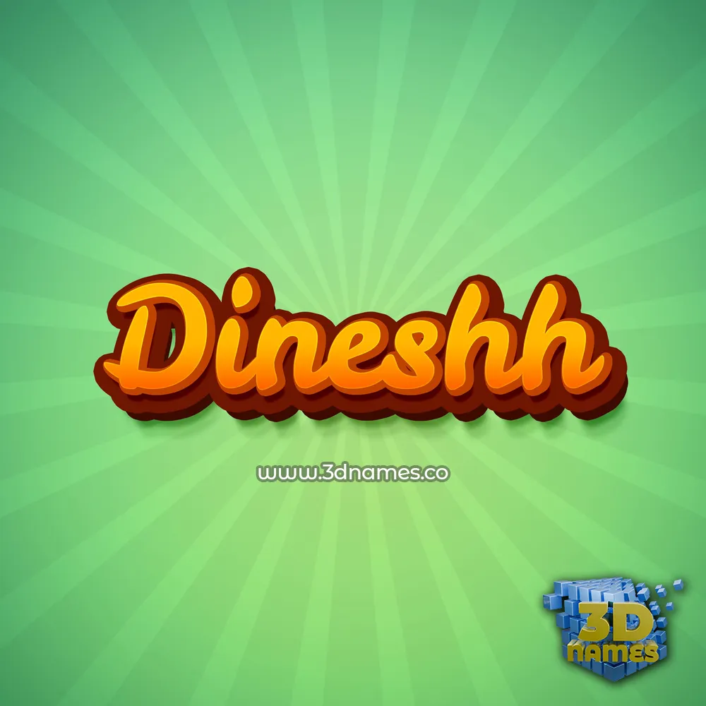 dineshh in Green Rays style - 3D name wallpaper